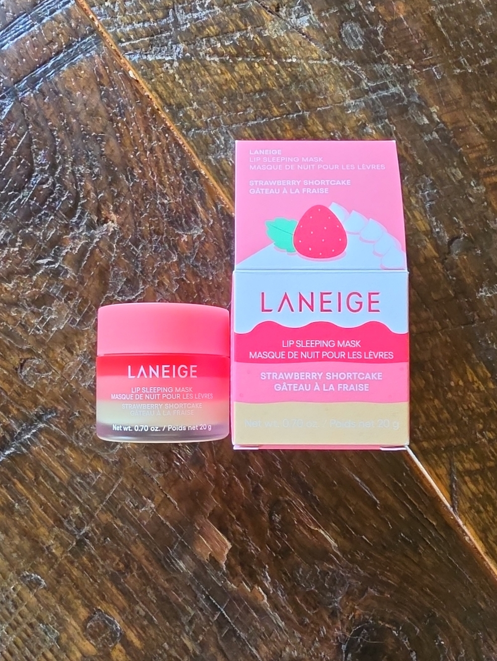 LANEIGE Lip Sleeping Mask - Strawberry Shortcake Pink Jar & Box